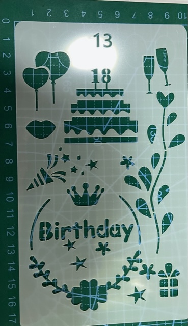 Mini Stencil 13C Birthday